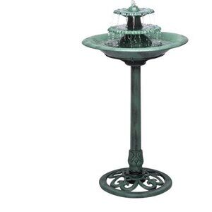 Outdoor 3 Tiered Pedestal Water Fountain and Birdbath